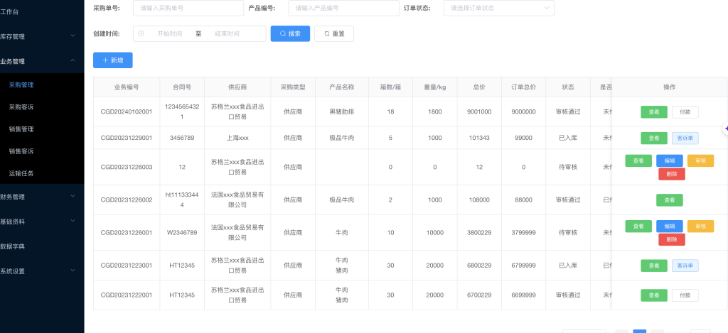 好*特牛肉入口、批发零售ERP治理系统开发-尊龙凯时科技