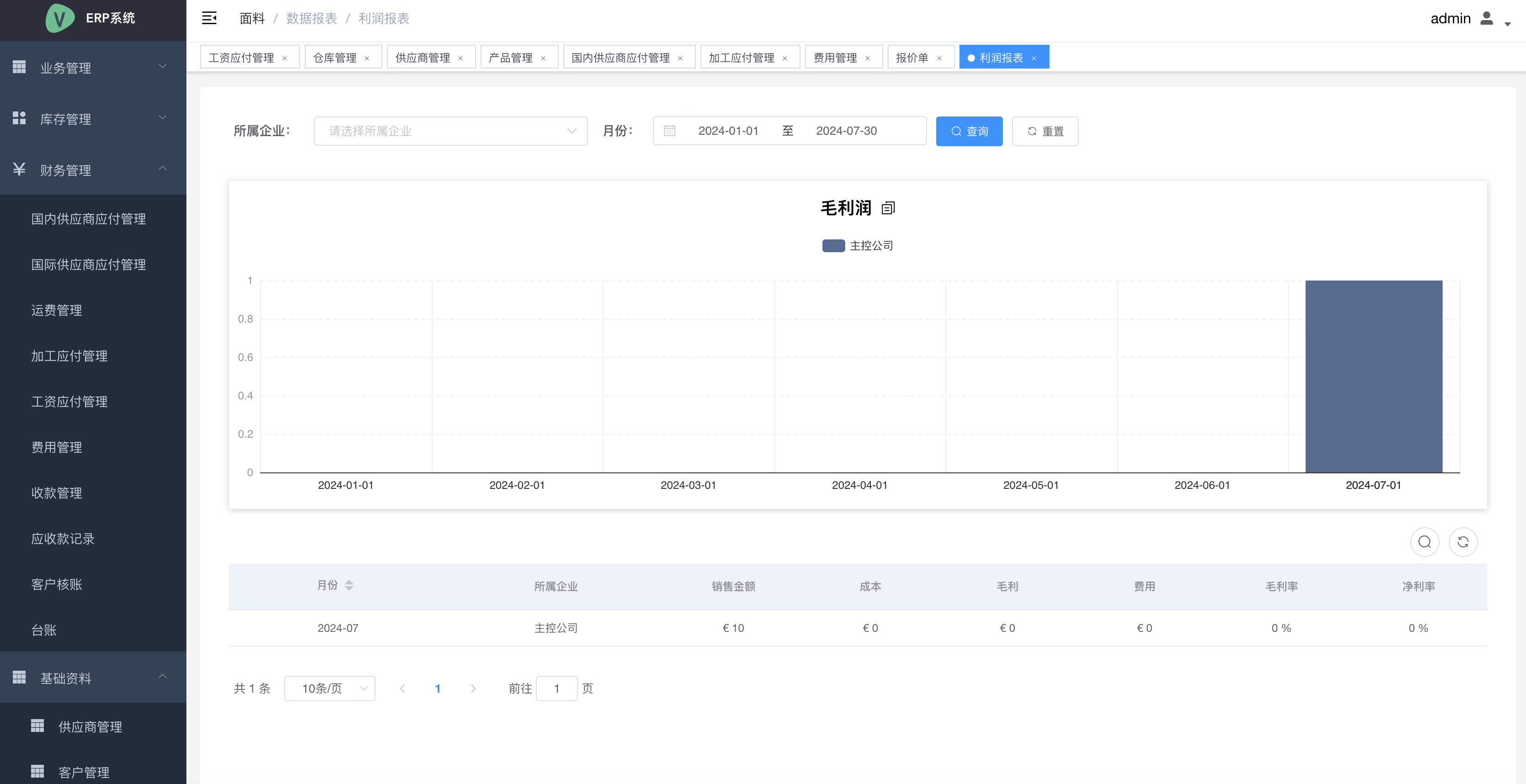 纤源面料打扮收支口ERP系统案例